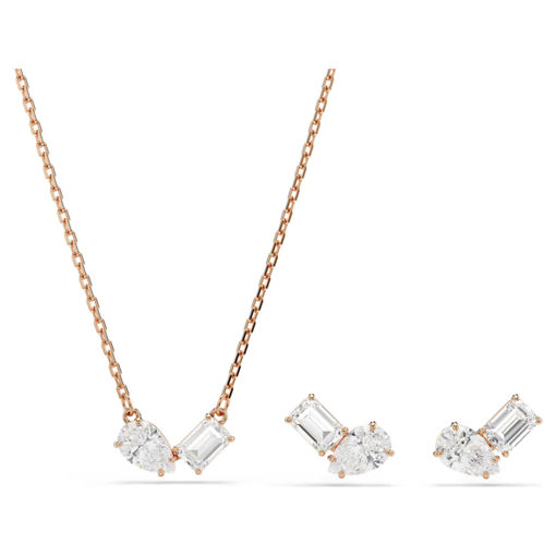 Swarovski smykkesett Mesmera set Pear cut, Octagon cut, White, Rose gold-tone plated - 5734246