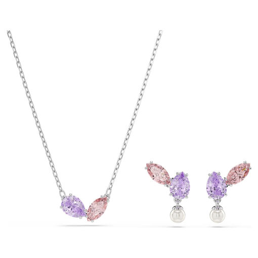 Swarovski smykkesett Ariana Grande x Swarovski set Mixed cuts, Multicolored, Rhodium plated - 5746577