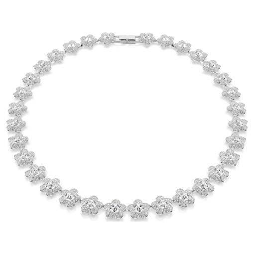 Swarovski collier Ariana Grande x Swarovski necklace Round cut, Flower, White, Rhodium plated - 5749179