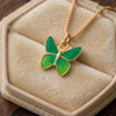 Smykke i forgylt sølv grønn sommerfugl. LIV - 860814