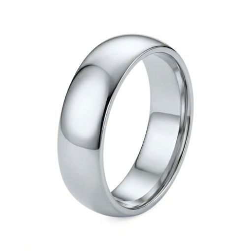 Giftering i platina 950, 6 mm. RUBIN modell 803