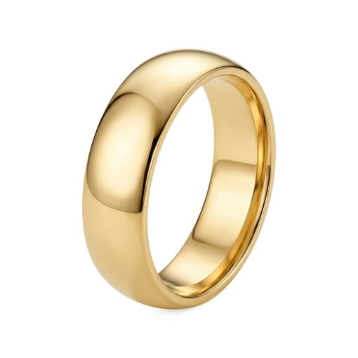 Giftering i gult gull 14kt, 6 mm. RUBIN modell 803 –1460