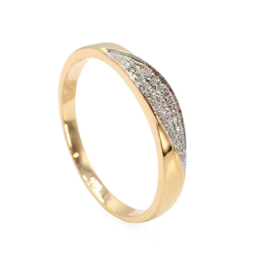 Gullring  gult gull 14 kt med zirkonia - coc120124