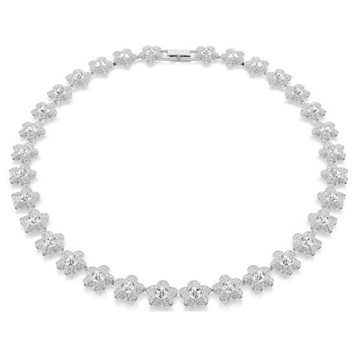 Swarovski collier Ariana Grande x Swarovski necklace Round cut, Flower, White, Rhodium plated - 5749179