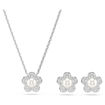 Swarovski smykkesett Ariana Grande x Swarovski set Crystal pearl, Round cut, Flower, White, Rhodium plated - 5749180