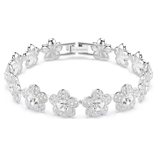 Swarovski armbånd Ariana Grande x Swarovski bracelet Round cut, Flower, White, Rhodium plated - 5749182
