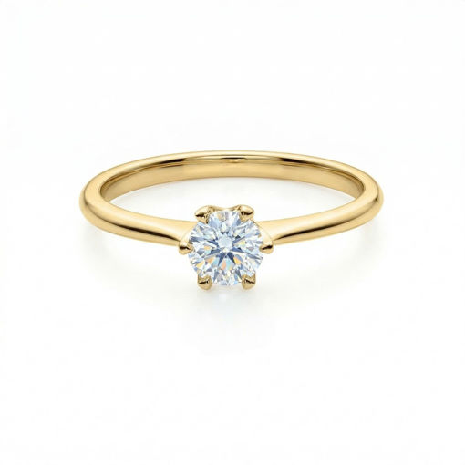	Diamantring forlovelsesring 0,40 ct i 14kt gult gull. Aida -180160400