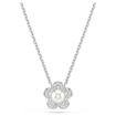 Swarovski smykke Ariana Grande x Swarovski pendant Crystal Pearl, Round cut, Flower, White, Rhodium plated - 5755817