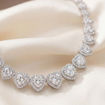 Swarovski collier Ariana Grande x Swarovski Tennis necklace Mixed cuts, Heart, White, Rhodium plated - 5720857
