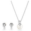 	Swarovski smykkesett Matrix set Crystal pearl, Round cut, White, Rhodium plated - 5689624