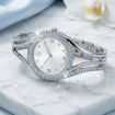 Swarovski klokke Hyperbola bangle watch Swiss Made, Metal bracelet, Blue, Stainless steel - 5715463