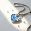 Smykke Lys blått hjerte i sølv, til barn - 11702