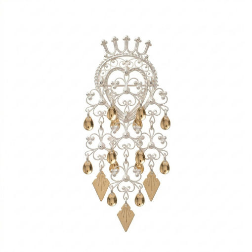 Sølje med spirlauv, kvit/forgylt. Graffer - 873504