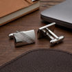 Mansjettknapper i sølv med metall bakstykke. Rhodinert - 63881