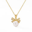 Smykke "Chic Bow" i forgylt sølv med zirkonia - 3062745