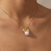 Smykke "Chic Bow" i forgylt sølv med zirkonia - 3062745