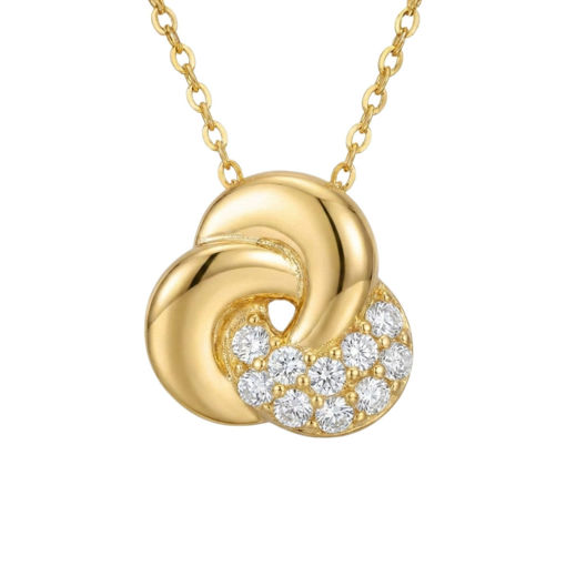 Smykke Knute med zirkoner i forgylt sølv - 3064745