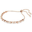 Swarovski armbånd Matrix Tennis bracelet Crystal pearl, Round cuts, White, Rose gold-tone plated - 5729506