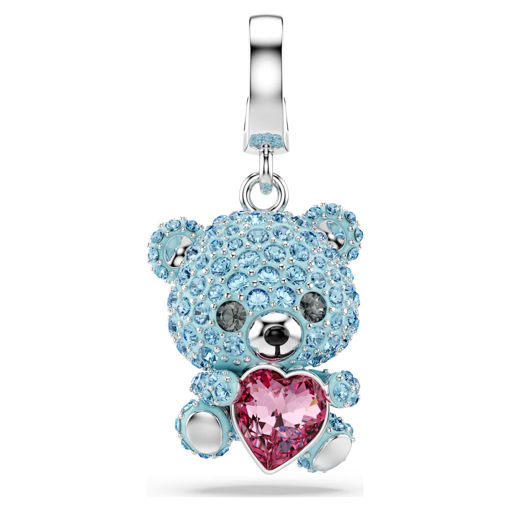 Swarovski smykke Idyllia charm Mixed cuts, Teddy, Blue, Rhodium plated - 5750253