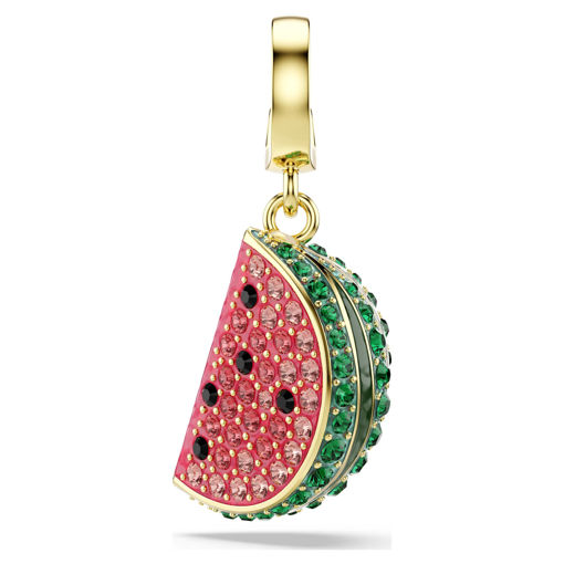 Swarovski smykke Idyllia charm Mixed cuts, Watermelon, Multicolored, Gold-tone plated - 5743134
