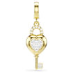 Swarovski smykke Idyllia charm Mixed cuts, Heart with key, White, Gold-tone plated - 5742959