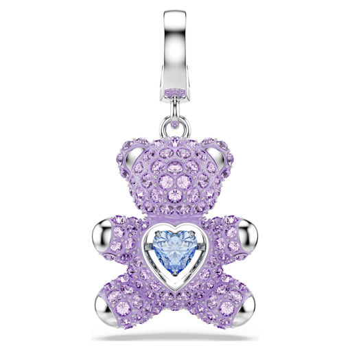 Swarovski smykke Idyllia charm Mixed cuts, Teddy, Purple, Rhodium plated - 5745610