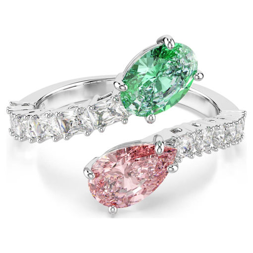 Swarovski Ariana Grande x Swarovski open ring Mixed cuts, Multicolored, Rhodium plated - 5737372