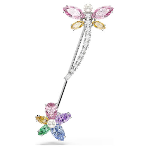 Swarovski smykke Ariana Grande x Swarovski brooch Mixed cuts, Dragonfly, Multicolored, Rhodium plated - 5737428