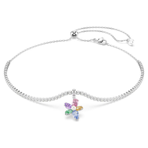 Swarovski collier Ariana Grande x Swarovski choker Mixed cuts, Flower, Multicolored, Rhodium plated - 5749189