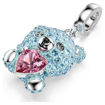 Swarovski smykke Idyllia charm Mixed cuts, Teddy, Blue, Rhodium plated - 5750253