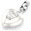 Swarovski smykke Idyllia charm Mixed cuts, Pearl-colored coating, Heart, White, Rhodium plated - 5742960