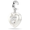 Swarovski smykke Idyllia charm Mixed cuts, Pearl-colored coating, Heart, White, Rhodium plated - 5742960