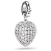 Swarovski smykke Idyllia charm Mixed cuts, Pearl-colored coating, Heart, White, Rhodium plated - 5742960