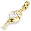 Swarovski smykke Idyllia charm Mixed cuts, Heart with key, White, Gold-tone plated - 5742959