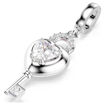 Swarovski smykke Idyllia charm Mixed cuts, Heart with key, White, Rhodium plated - 5742957