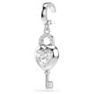 Swarovski smykke Idyllia charm Mixed cuts, Heart with key, White, Rhodium plated - 5742957