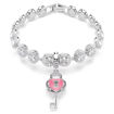 Swarovski smykke Idyllia charm Mixed cuts, Heart with key, White, Rhodium plated - 5742957