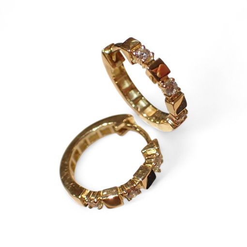 Gulløredobber 14kt gull med diamanter 0,14ct W-Si - coc3771237