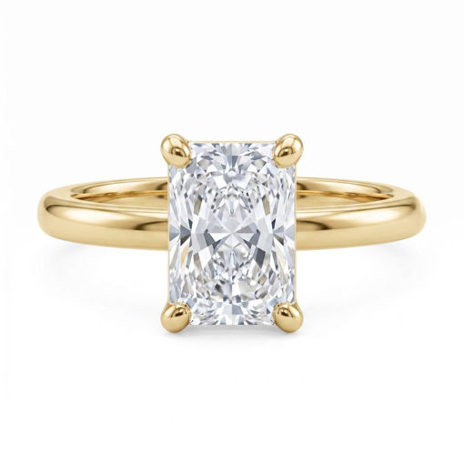 Forlovelsesring med Lab Grown Radiant 1,5 carat River (D)VVS2 i gult gull 14kt - HR0726150rdLG
