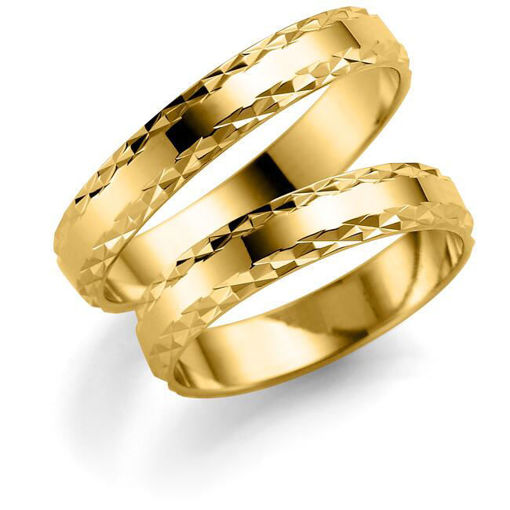 Gifteringer i serien Deg&Meg  i  585 gult gull, 4 mm. ESPELAND - SE126GU40