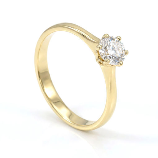 Diamantring forlovelsesring  0,50 ct i 14kt gult gull. Aida -18016050gg