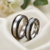 Gifteringer i hvitt gull med carbon og diamanter - 4981458