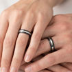 Gifteringer i hvitt gull med carbon og diamanter - 4981458
