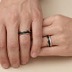 Gifteringer med carbon, diam. 0.108 ct, 5 mm. Carbon - 4981454