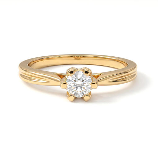 Forlovelsesring i gult gull med 0,10 ct diamant - 2221100
