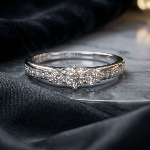 Diamantring forlovelsesring - frierring i hvitt gull 0,44 ct W-Si-ABR00128E