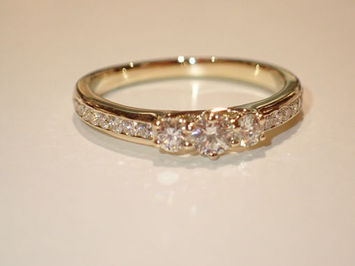 Diamantring forlovelsesring - frierring i gult gull 0,46 ct W-Si-ABR00128gg
