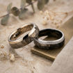 Gifteringer i hvitt gull med carbon og diamanter - 4806501