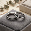 Gifteringer i hvitt gull med carbon og diamanter - 4806509