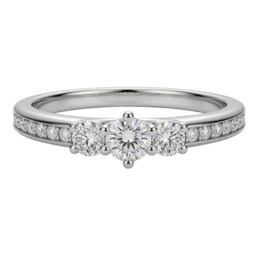Diamantring i hvitt gull 0,44 ct - ABR00128E